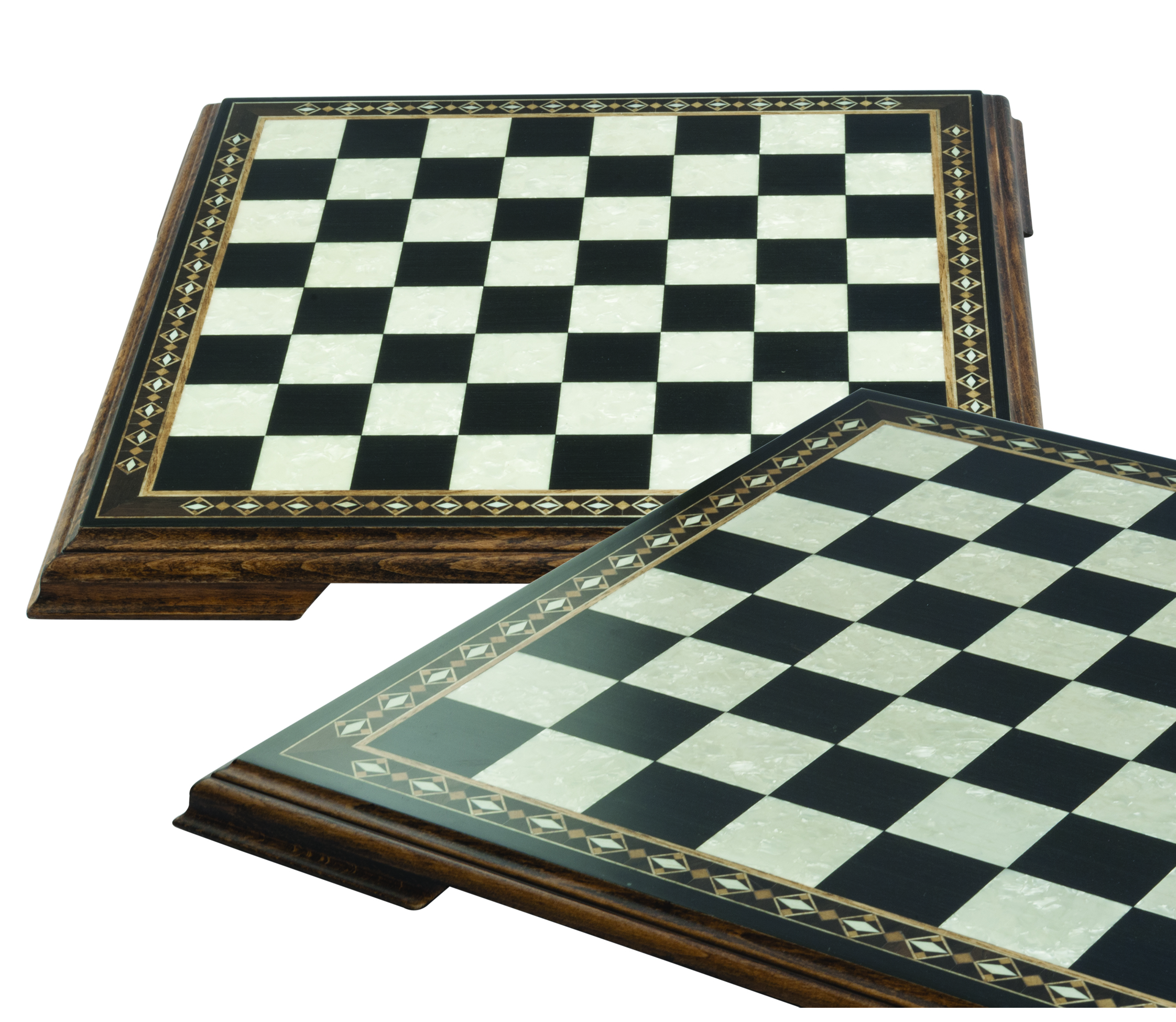 SAC Chessboard with Marquetry & Legs  Walnut & Eco Mother of Pearl 50cm 