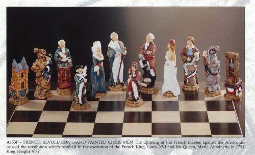A153P - French Revolution Handpainted Chessmen