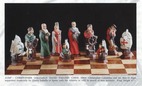 A156P - Christopher Columbus Handpainted Chessmen 
