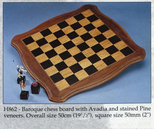 H862 - Baroque Avadia & Stained Pine Chessboard 50cm