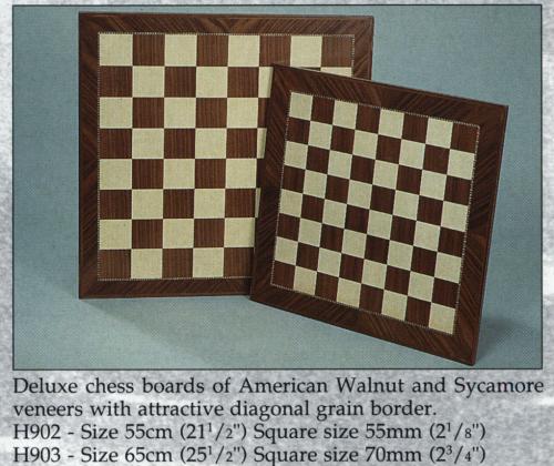 H902 - American Walnut & Sycamore Chessboard 55cmH903 - American Walnut & Sycamore Chessboard 65cm